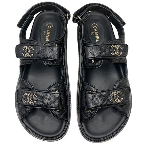 chanel black caviar dad sandals|CHANEL Pre.